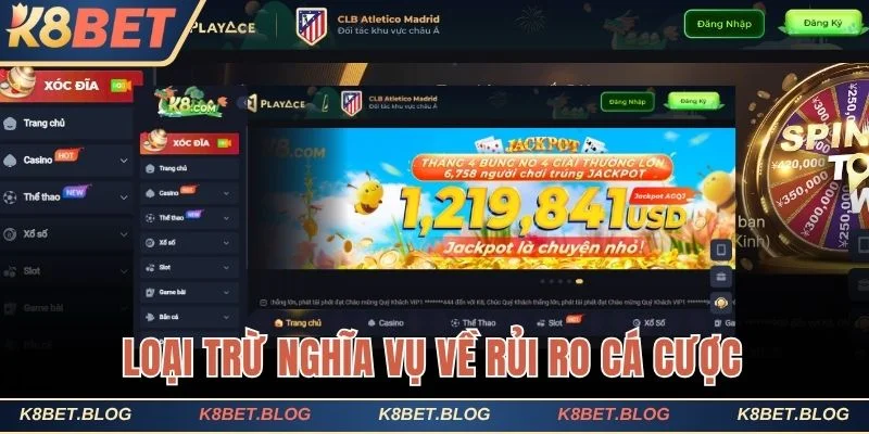 Loại trừ nghĩa vụ về rủi ro cá cược tại nhà cái