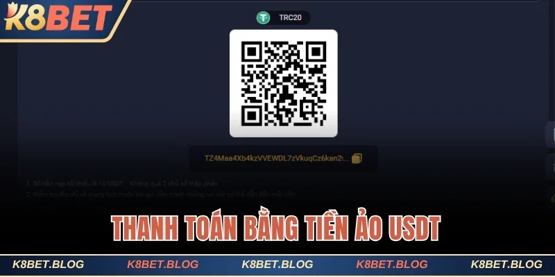 Thanh toán bằng tiền ảo USDT