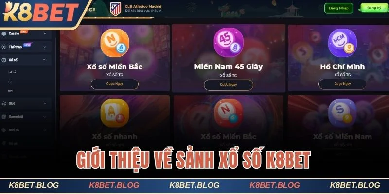 Tổng quan về sảnh xổ số K8bet